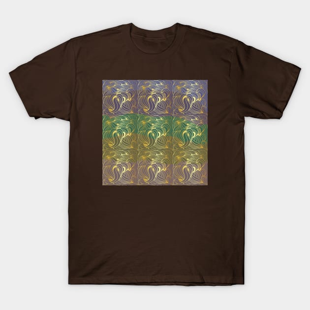 Gold Lines Pattern Design T-Shirt by DesignInspire